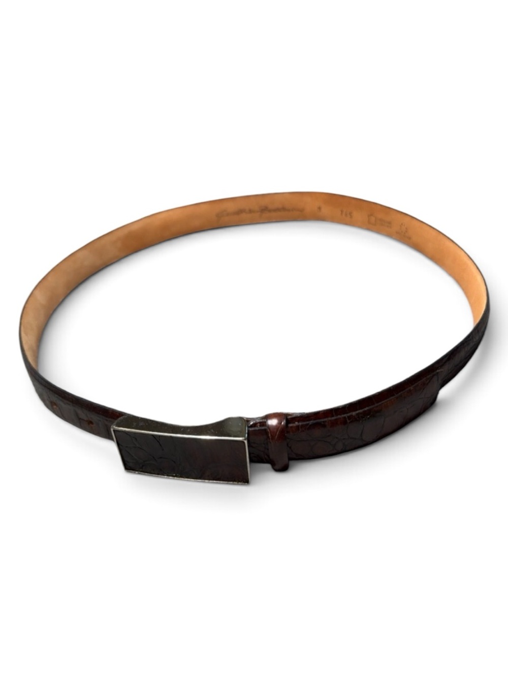 Qualheim Bollorini Leather Belt Croc Embossed Italy M + Erin Condren pouch